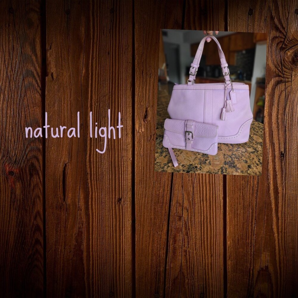 COACH Vintage Hamptons Satchel in lavender with wallet/wristlet set 5055 - Picture 9 of 9